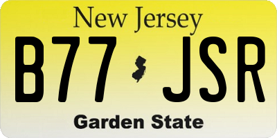NJ license plate B77JSR