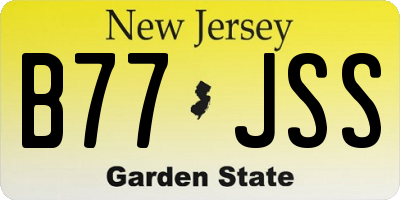 NJ license plate B77JSS