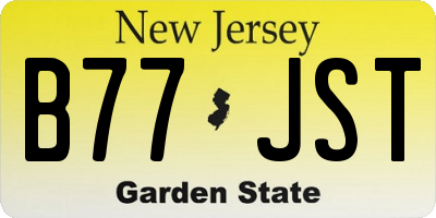 NJ license plate B77JST