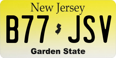 NJ license plate B77JSV