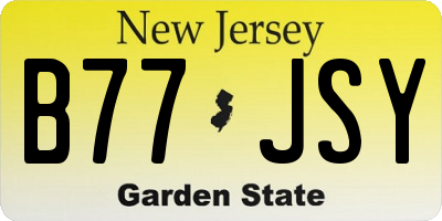 NJ license plate B77JSY