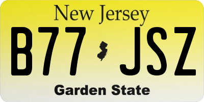 NJ license plate B77JSZ