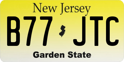 NJ license plate B77JTC