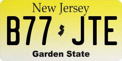 NJ license plate B77JTE