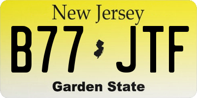 NJ license plate B77JTF