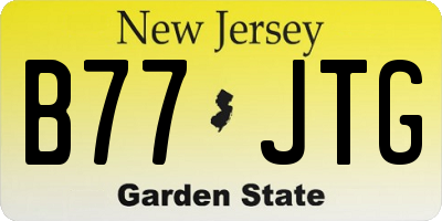 NJ license plate B77JTG