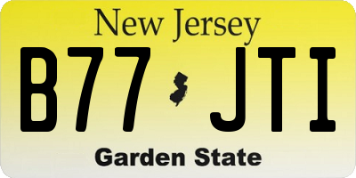 NJ license plate B77JTI