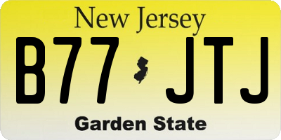 NJ license plate B77JTJ