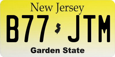 NJ license plate B77JTM