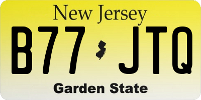 NJ license plate B77JTQ