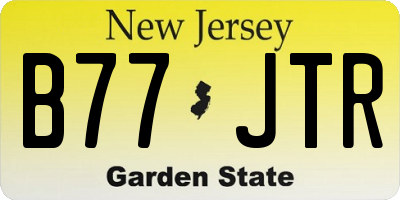 NJ license plate B77JTR