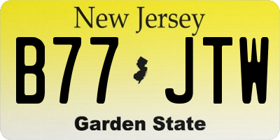 NJ license plate B77JTW