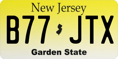 NJ license plate B77JTX