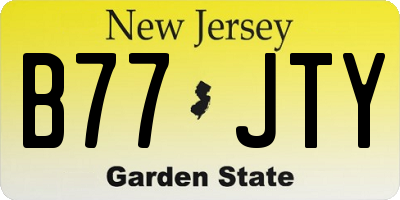 NJ license plate B77JTY