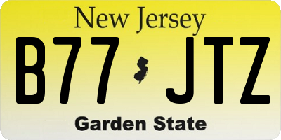 NJ license plate B77JTZ