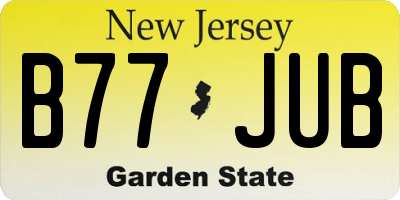 NJ license plate B77JUB