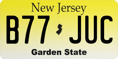NJ license plate B77JUC