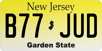 NJ license plate B77JUD
