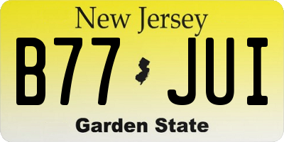 NJ license plate B77JUI