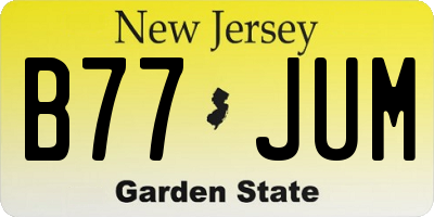 NJ license plate B77JUM