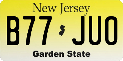 NJ license plate B77JUO