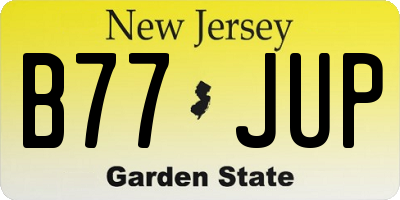 NJ license plate B77JUP