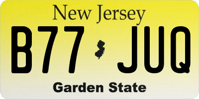 NJ license plate B77JUQ