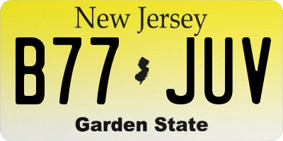 NJ license plate B77JUV