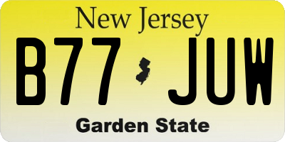 NJ license plate B77JUW