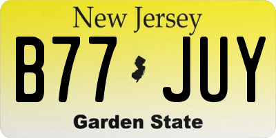 NJ license plate B77JUY