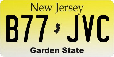 NJ license plate B77JVC