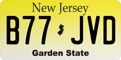NJ license plate B77JVD