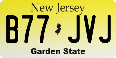 NJ license plate B77JVJ