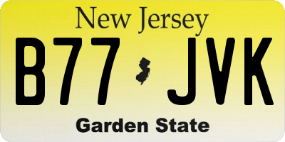 NJ license plate B77JVK