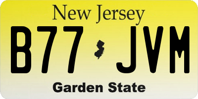 NJ license plate B77JVM