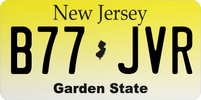 NJ license plate B77JVR