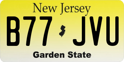 NJ license plate B77JVU