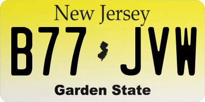 NJ license plate B77JVW