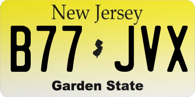 NJ license plate B77JVX