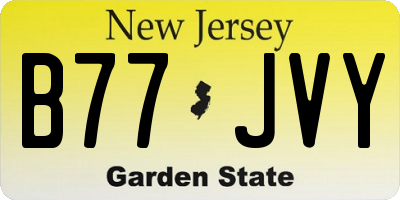 NJ license plate B77JVY
