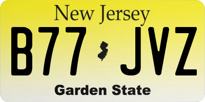 NJ license plate B77JVZ