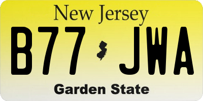 NJ license plate B77JWA