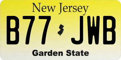 NJ license plate B77JWB