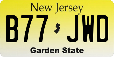 NJ license plate B77JWD