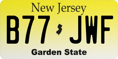 NJ license plate B77JWF
