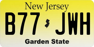 NJ license plate B77JWH
