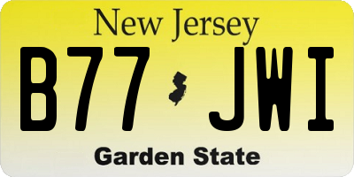NJ license plate B77JWI