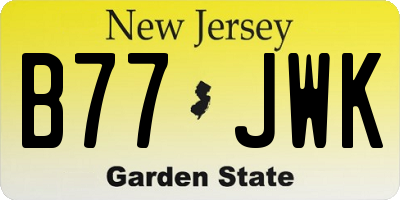 NJ license plate B77JWK