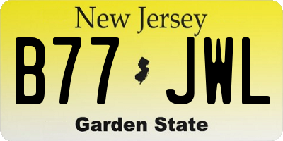 NJ license plate B77JWL