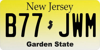 NJ license plate B77JWM